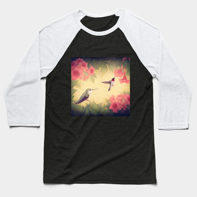 Ruby-throated Hummingbirds Baseball T-Shirt by DoomedDreamer